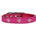 Mirage Pet Products Gold Crown Widget Genuine Metallic Leather Dog CollarPink Size 22 83-56 PkM22